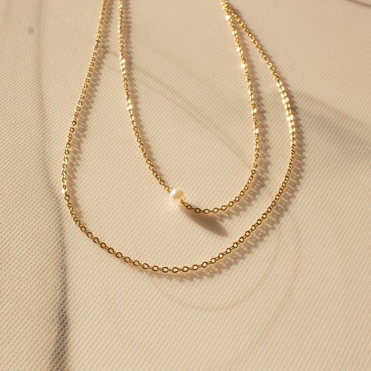 Perfect imperfect | Double layered pearl necklace